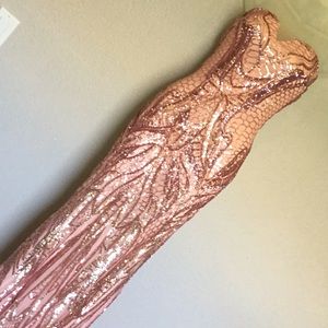Beautiful sequence Salmon pink strapless gown